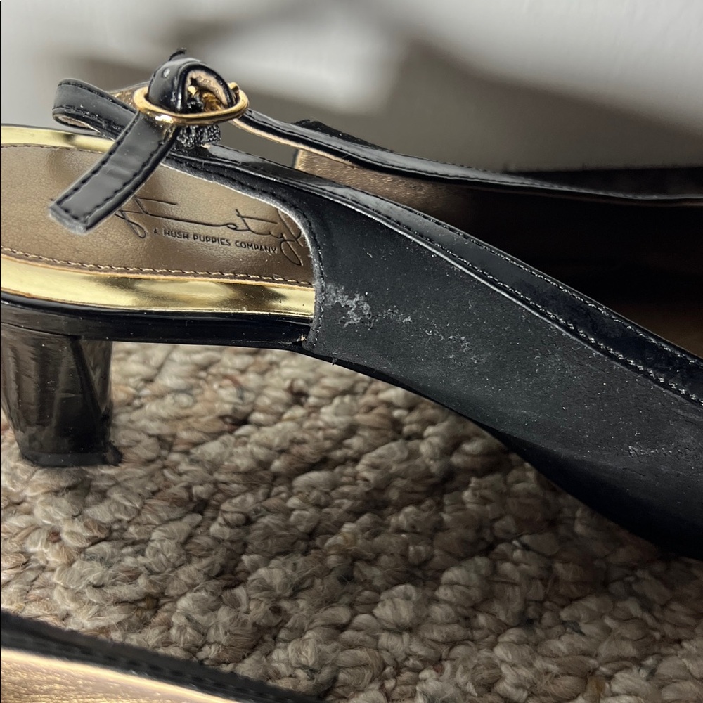 Soft Style Hush Puppies Corina black  3 inch heels size 9EW - Picture 8 of 12